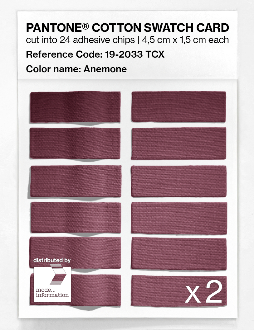 Product image 6 of the product “PANTONE® COTTON SWATCH CARD 19-2033 TCX Anemone ”