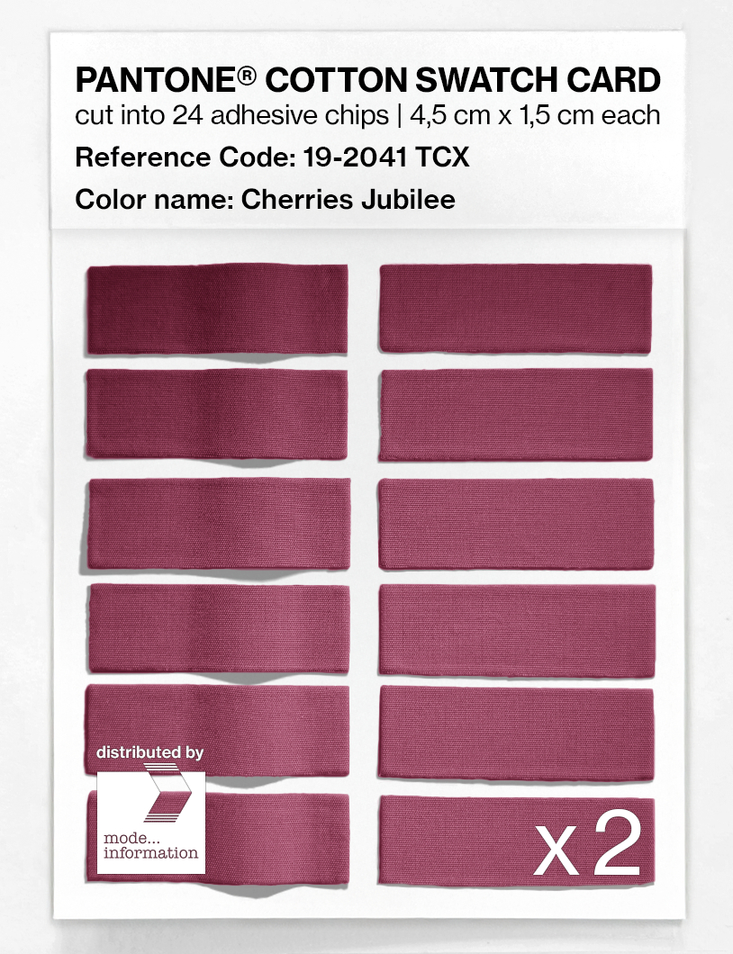 Product image 6 of the product “PANTONE® COTTON SWATCH CARD 19-2041 TCX Cherries Jubilee ”