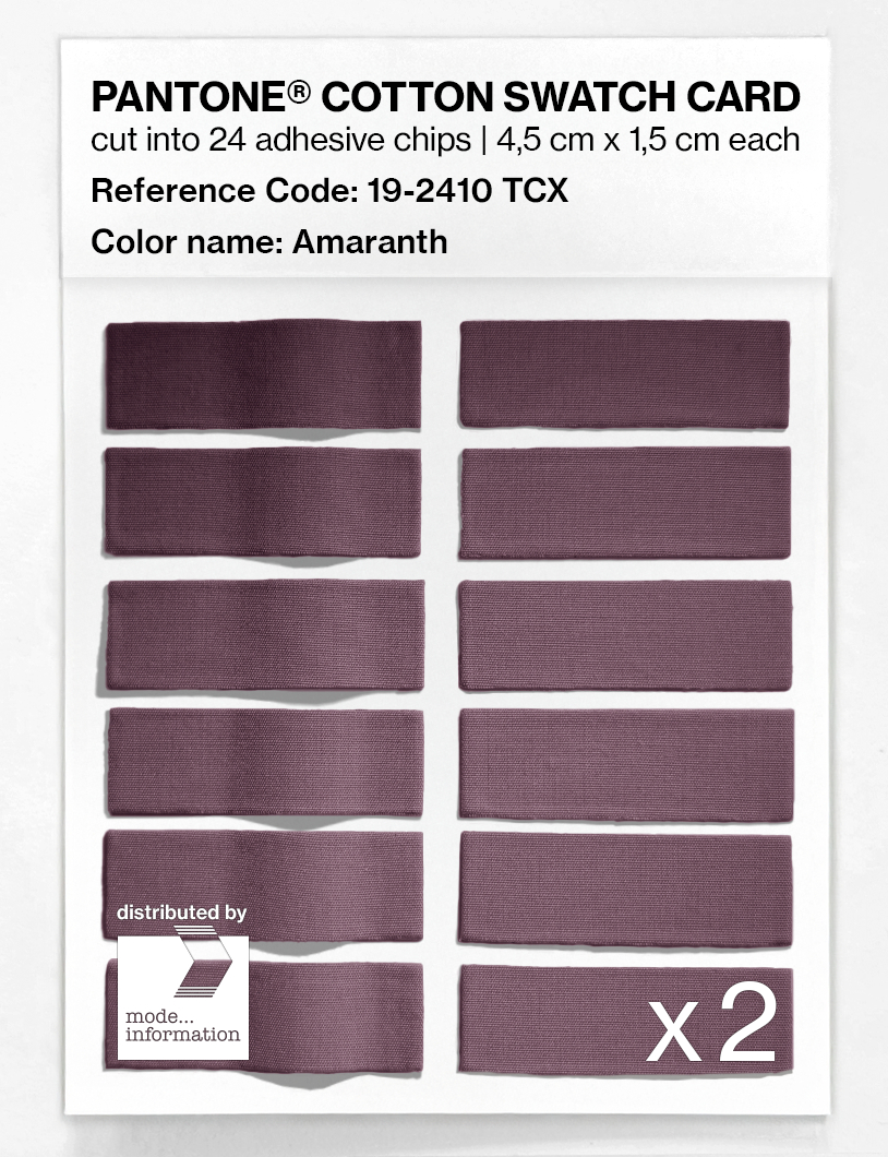 Product image 6 of the product “PANTONE® COTTON SWATCH CARD 19-2410 TCX Amaranth ”
