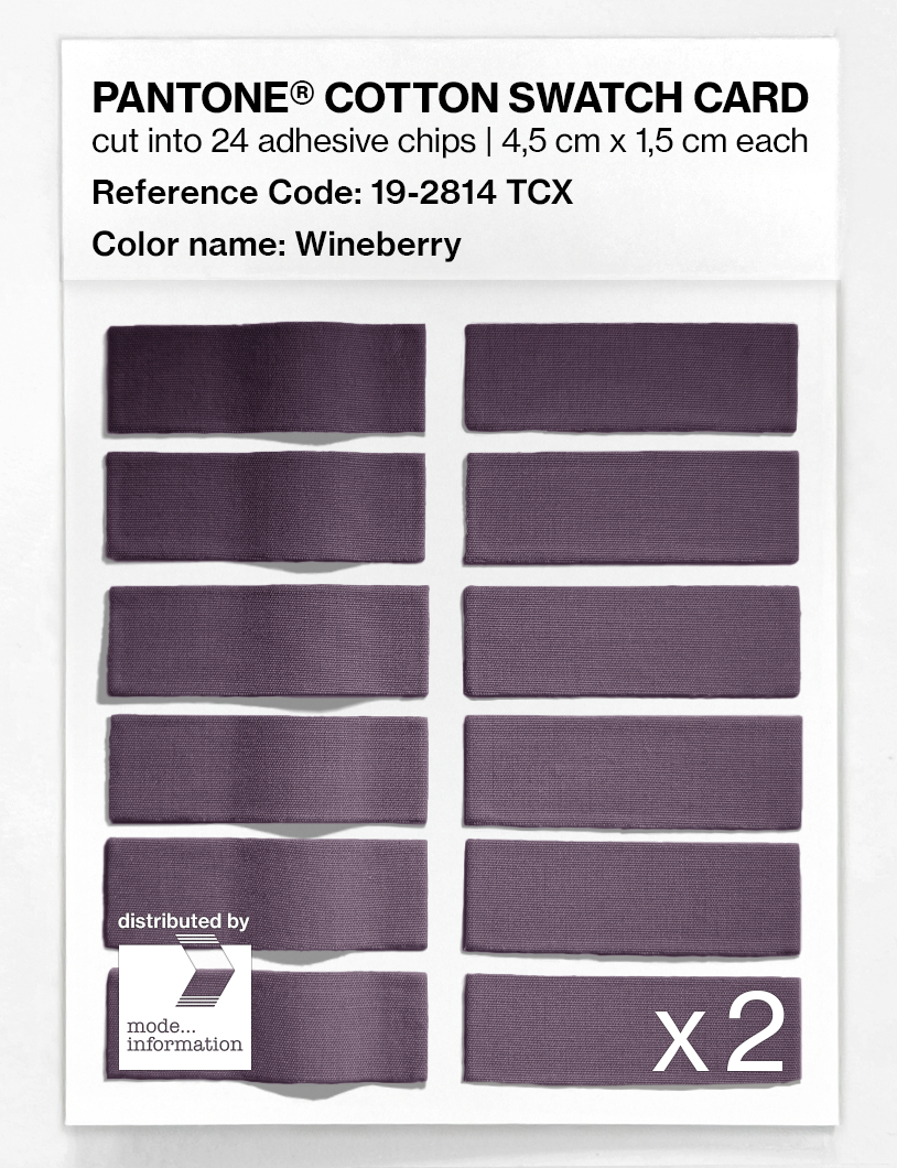 Product image 6 of the product “PANTONE® COTTON SWATCH CARD 19-2814 TCX Wineberry ”