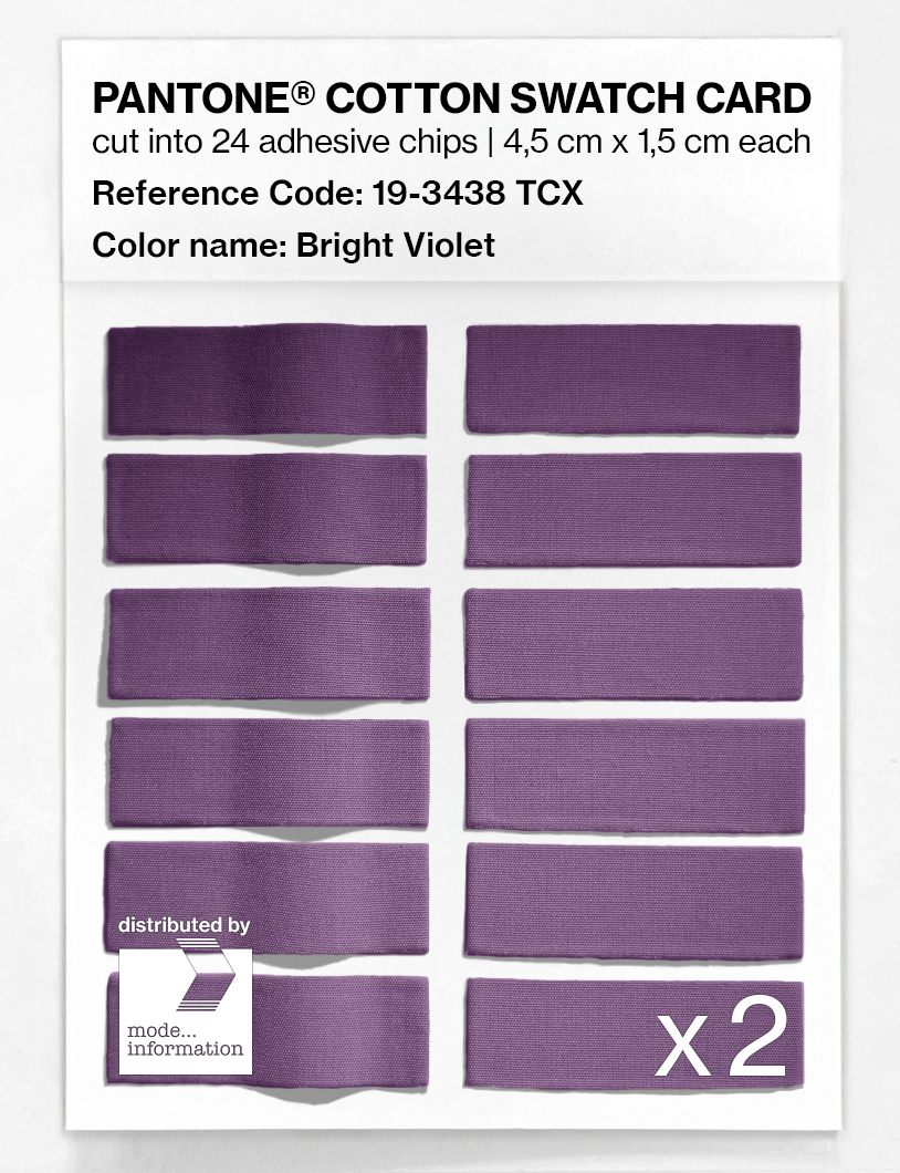 Product image 6 of the product “PANTONE® COTTON SWATCH CARD 19-3438 TCX Bright Violet ”