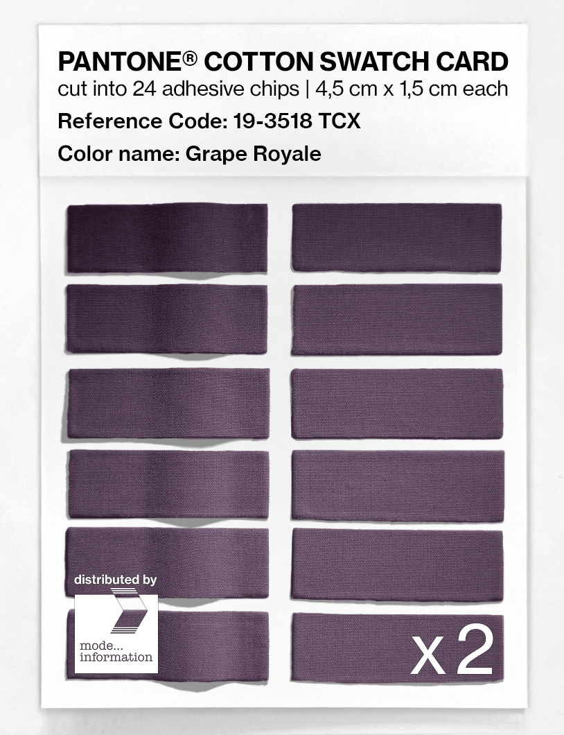 Product image 6 of the product “PANTONE® COTTON SWATCH CARD 19-3518 TCX Grape Royale ”