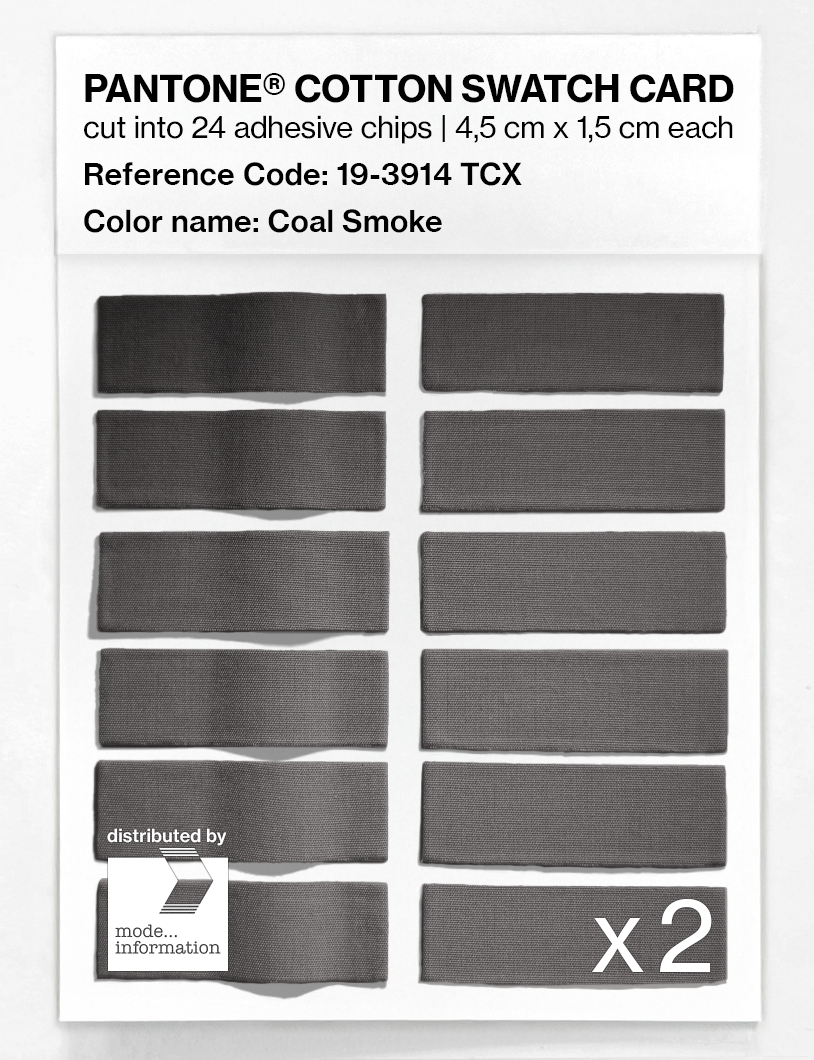Product image 6 of the product “PANTONE® COTTON SWATCH CARD 19-3914 TCX Coal Smoke ”