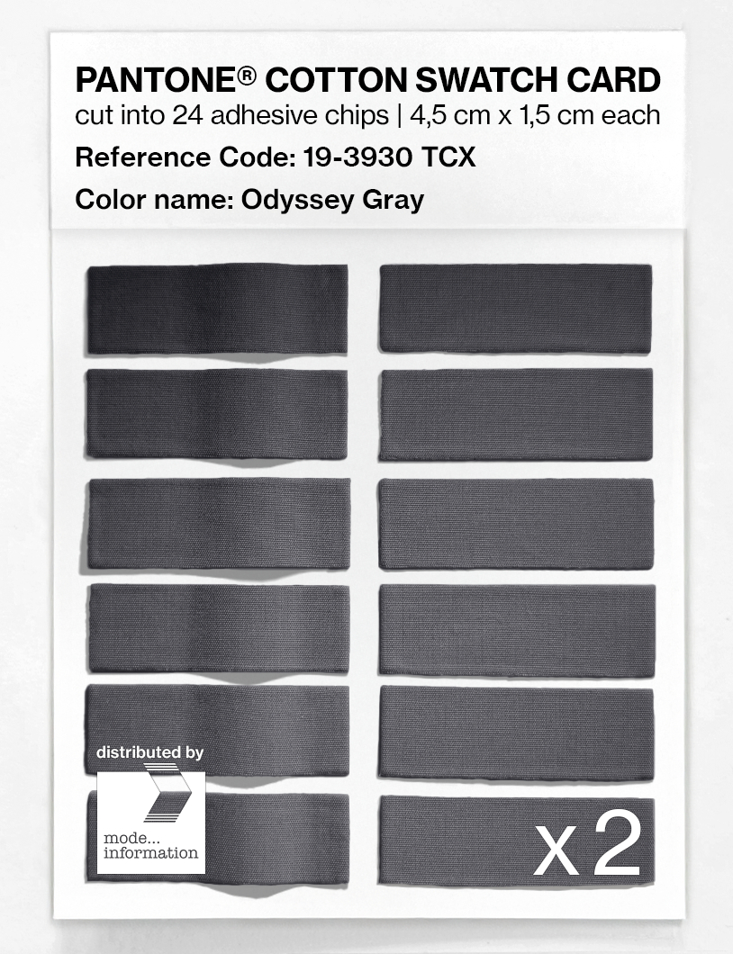 Product image 6 of the product “PANTONE® COTTON SWATCH CARD 19-3930 TCX Odyssey Gray ”