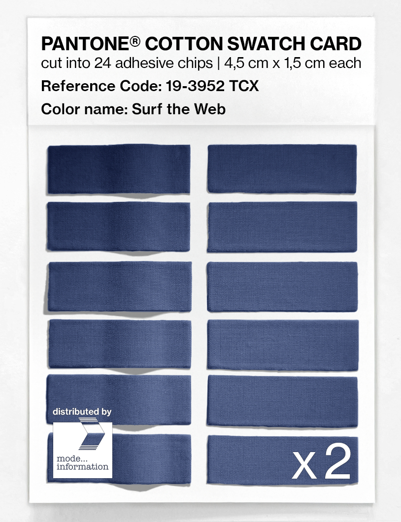 Product image 6 of the product “PANTONE® COTTON SWATCH CARD 19-3952 TCX Surf the Web ”