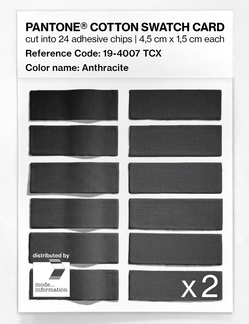 Product image 6 of the product “PANTONE® COTTON SWATCH CARD 19-4007 TCX Anthracite ”