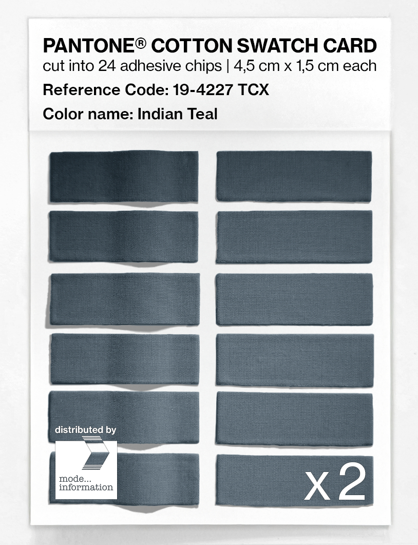 Product image 6 of the product “PANTONE® COTTON SWATCH CARD 19-4227 TCX Indian Teal ”