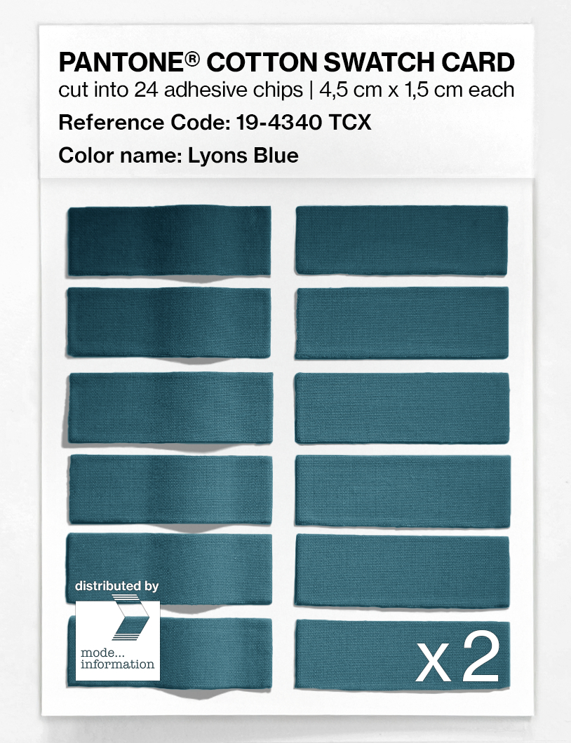 Product image 6 of the product “PANTONE® COTTON SWATCH CARD 19-4340 TCX Lyons Blue ”