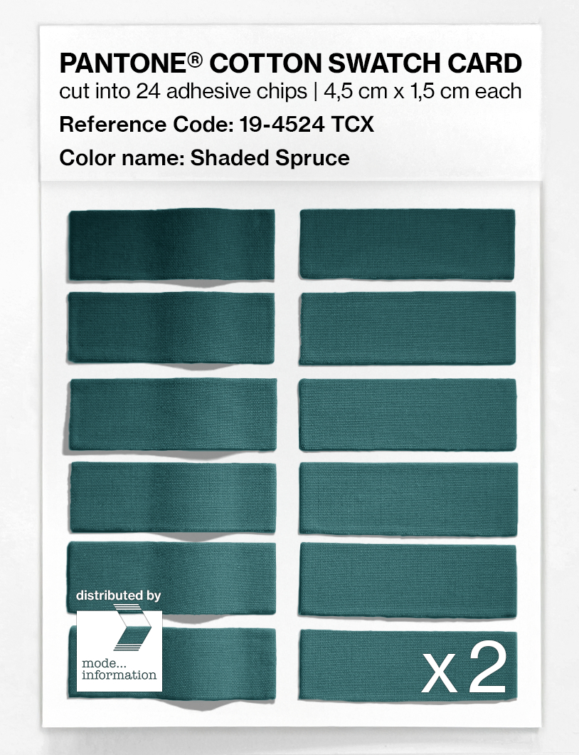 Product image 6 of the product “PANTONE® COTTON SWATCH CARD 19-4524 TCX Shaded Spruce ”