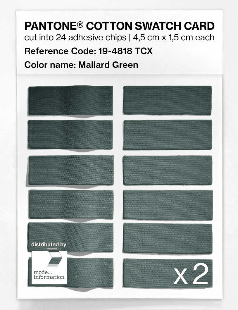 Product image 6 of the product “PANTONE® COTTON SWATCH CARD 19-4818 TCX Mallard Green ”