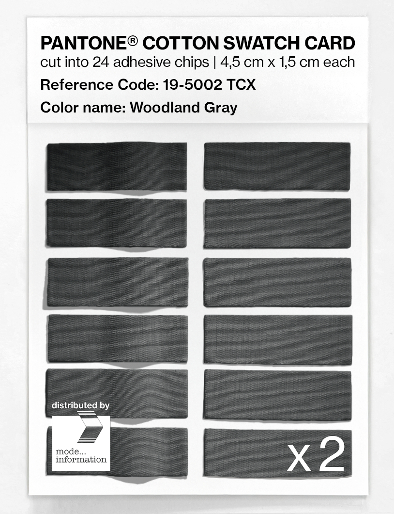 Product image 6 of the product “PANTONE® COTTON SWATCH CARD 19-5002 TCX Woodland Gray ”