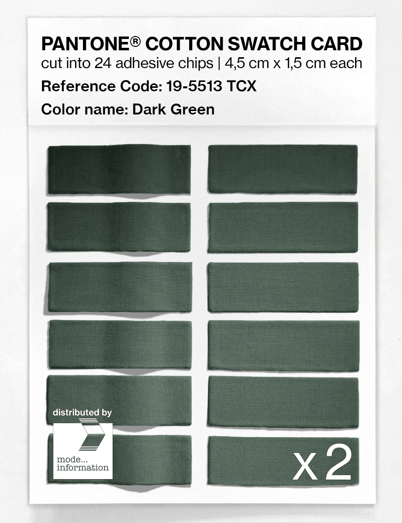 Product image 6 of the product “PANTONE® COTTON SWATCH CARD 19-5513 TCX Dark Green ”