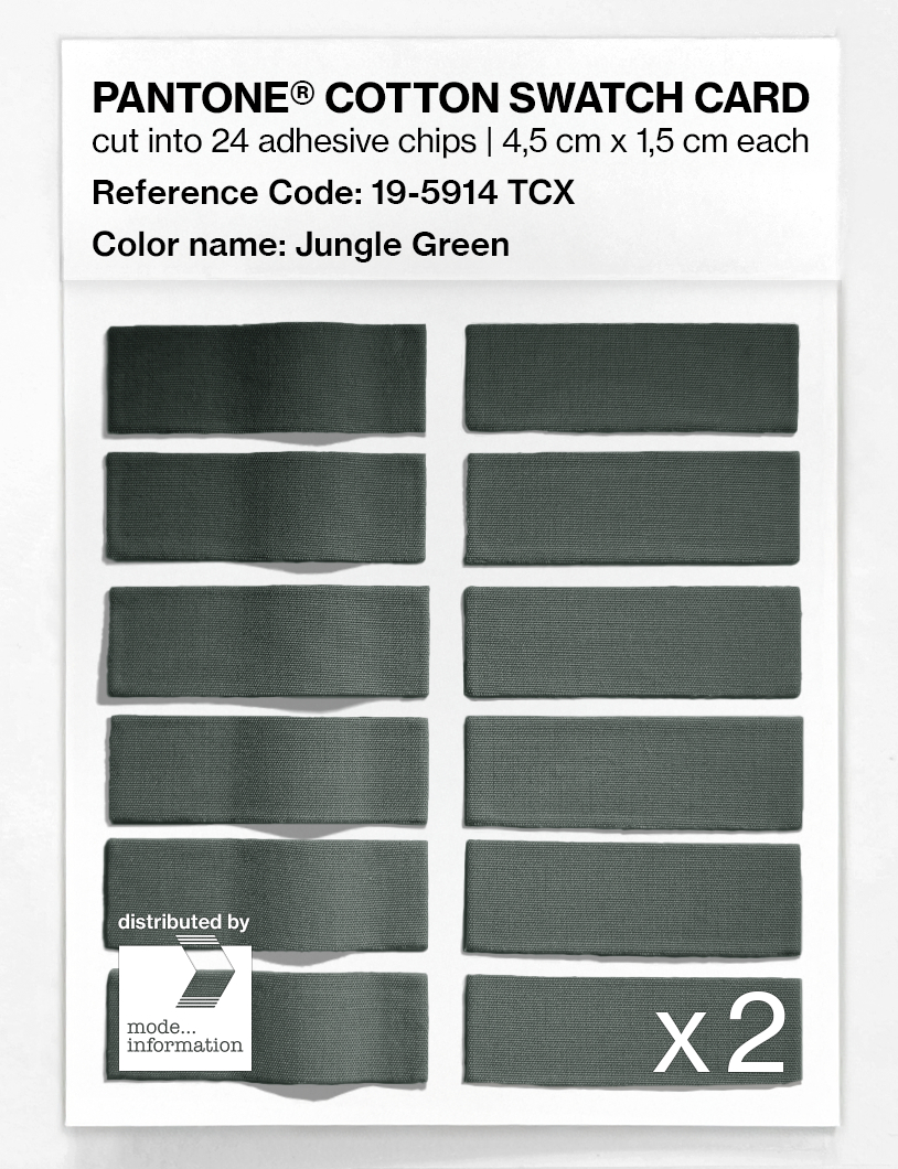 Product image 6 of the product “PANTONE® COTTON SWATCH CARD 19-5914 TCX Jungle Green ”