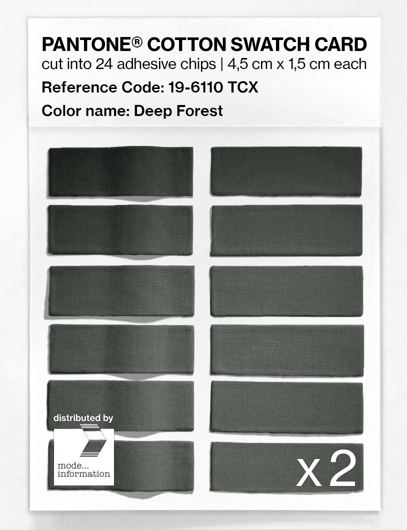 Product image 6 of the product “PANTONE® COTTON SWATCH CARD 19-6110 TCX Deep Forest ”